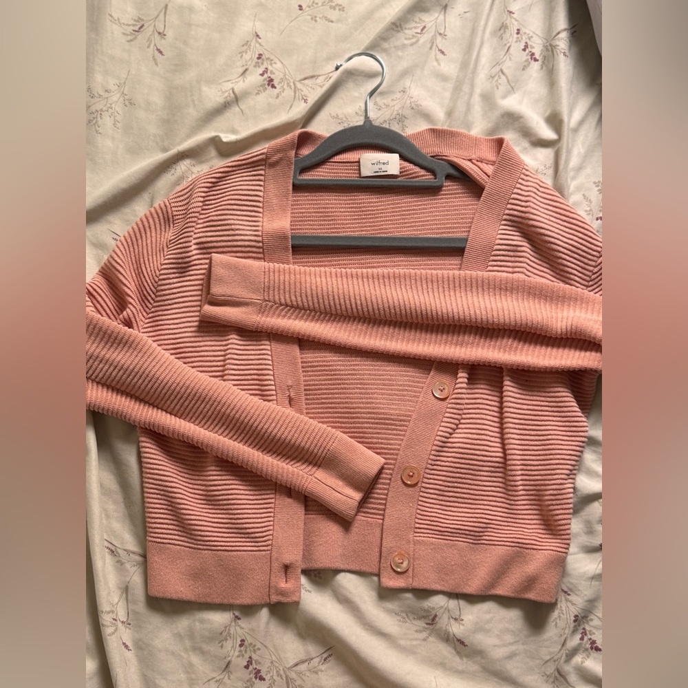 Wilfred Blush Ribbed Cardigan XS
